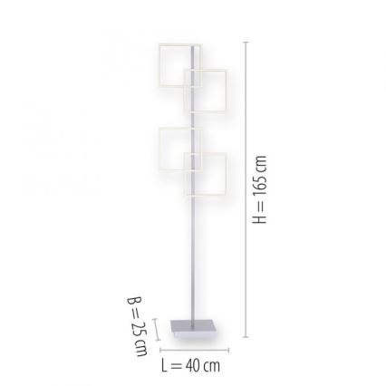 Paul Neuhaus 817-55 - LED Aptumšojama grīdas lampa INIGO 4xLED/8W/230V + tālvadības pults
