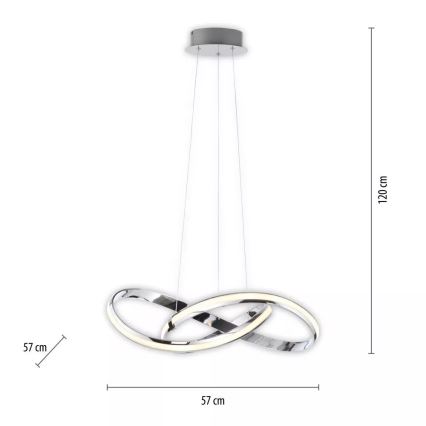 Paul Neuhaus 8291-17 - LED Aptumšojama lustra ar auklu MELINDA LED/30W/230V