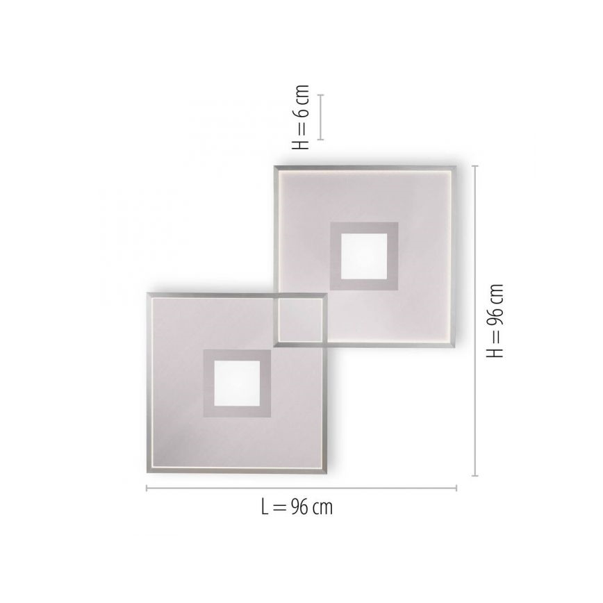 Paul Neuhaus 8378-55 - LED Aptumšojama griestu lampa AMARA LED/45W/230V spīdīgi hromēts + tālvadības pults