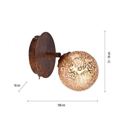 Paul Neuhaus 9031-48 - Sienas starmetis GRETA 1xG9/40W/230V