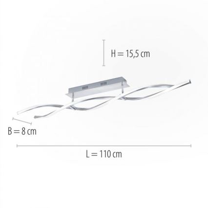 Paul Neuhaus 9143-55 - LED Aptumšojama virsapmetuma lustra POLINA 2xLED/10,2W/230V