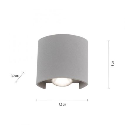 Paul Neuhaus 9486-21 - LED Āra sienas gaismeklis CARLO 2xLED/1,7W/230V IP54