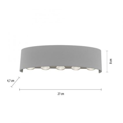 Paul Neuhaus 9489-21- LED Āra sienas gaismeklis CARLO 10xLED/0,8W/230V IP54