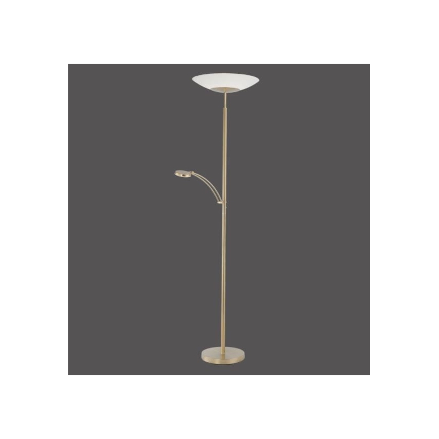 Paul Neuhaus - 655-60 - LED Aptumšojama stāvlampa ALFRED 1xLED/28W/230V+1xLED/4W/230V misiņa