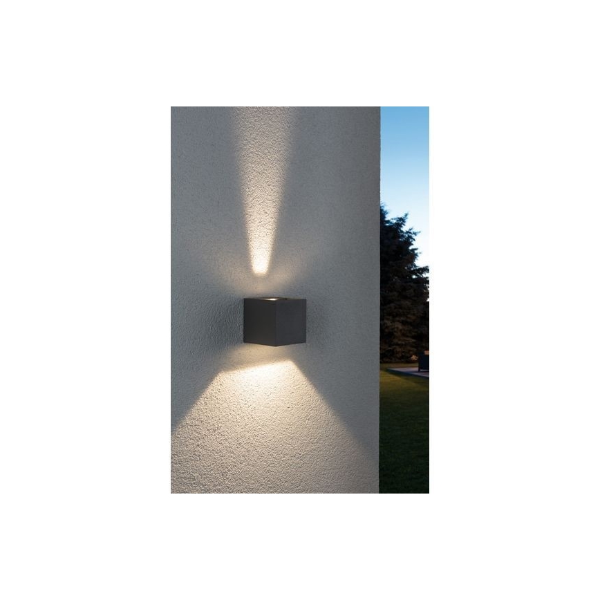 Paulmann 18000 - 2xLED/3W IP65 Āra sienas gaismeklis CYBO 230V pelēka