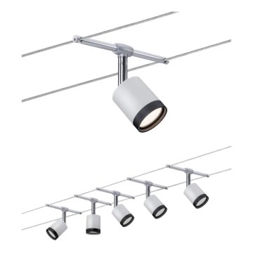 Paulmann 3981 - komplekts 5xLED/4W pilna TUBE trošu sistēma 230V, matēts hroms/melns