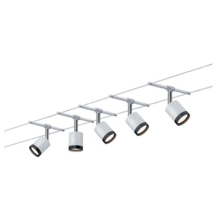 Paulmann 3981 - komplekts 5xLED/4W pilna TUBE trošu sistēma 230V, matēts hroms/melns