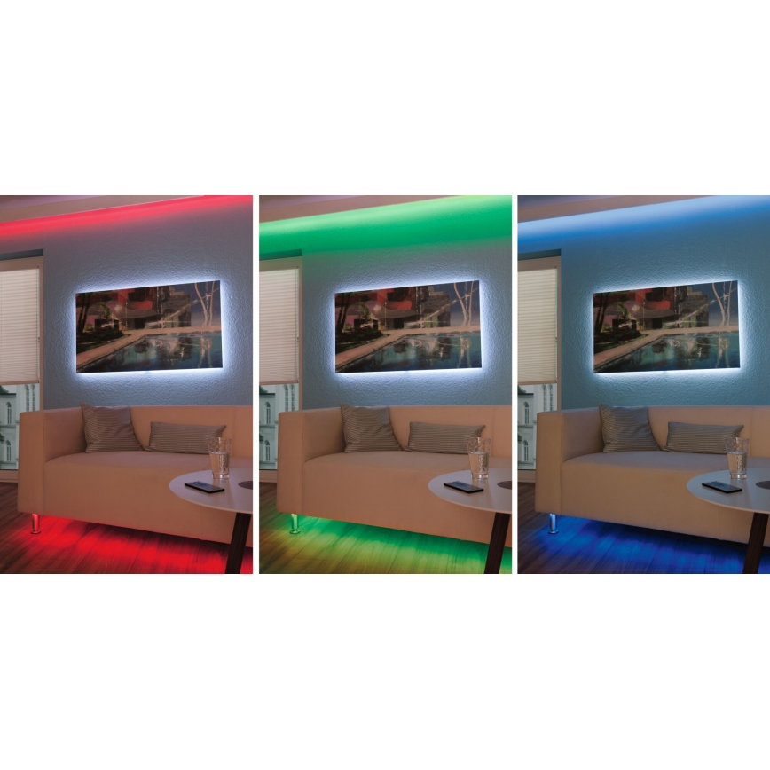 Paulmann 3989 - LED RGBW/19W regulējama lente TIP 10 m 230V + tālvadības pults