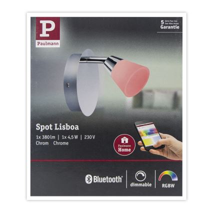 Paulmann 50078 - LED/4,5W RGBW Aptumšojams sienas starmetis LISBOA 230V