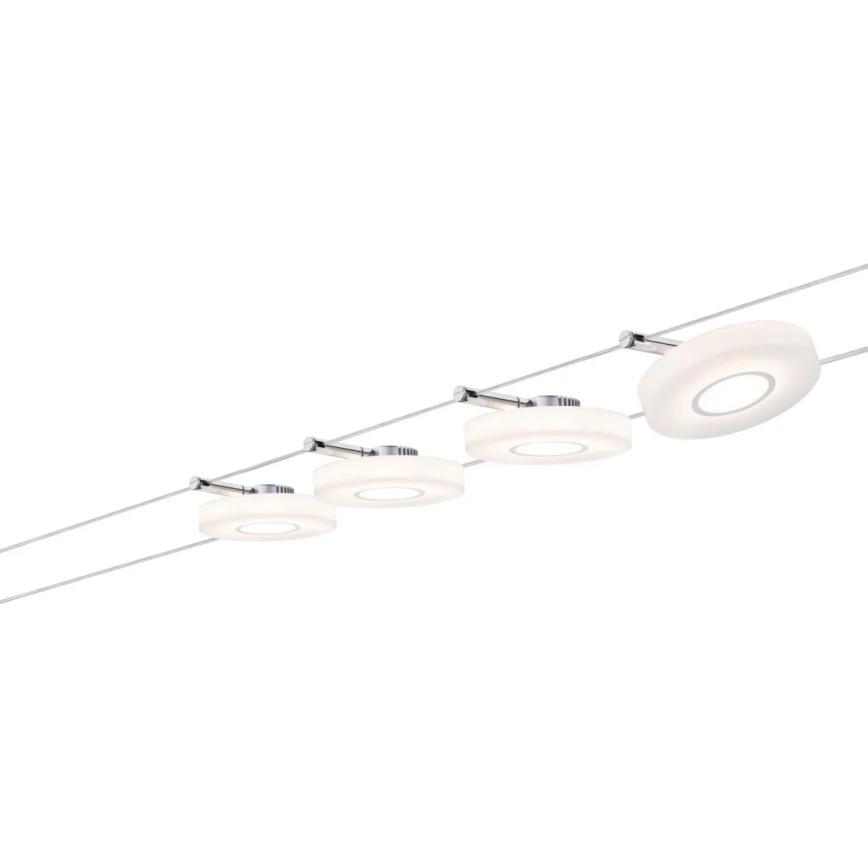 Paulmann 50109 - KOMPLEKTS 4xLED/4,4W Regulējams punktveida gaismeklis SMART DISC 230V trosu sistēmai