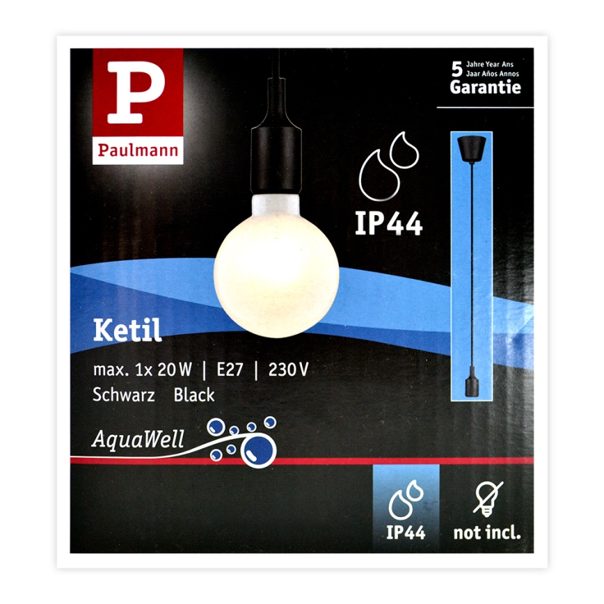 Paulmann 50346 - Barošanas vads NEORDIC 1xE27/20W/230V IP44