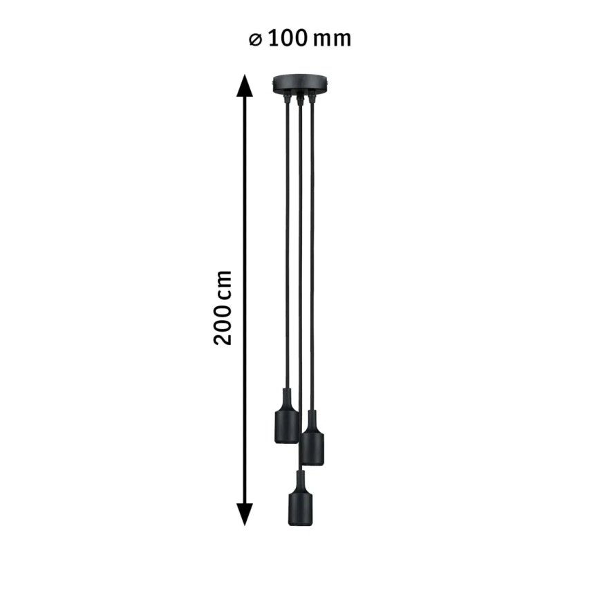Paulmann 50382 - 3xE27/60W Barošanas vads KETIL 230V