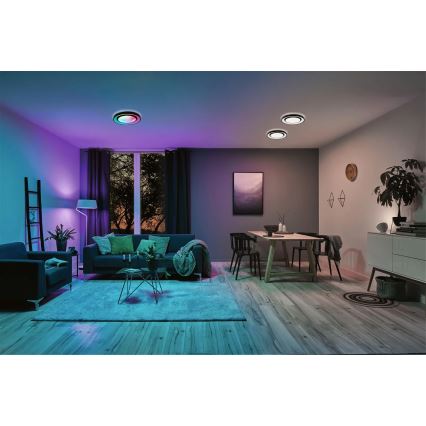 Paulmann 70544 - LED RGBW/22W Aptumšojams griestu gaismeklis RAINBOW 230V 3000-6500K + tālvadības pults