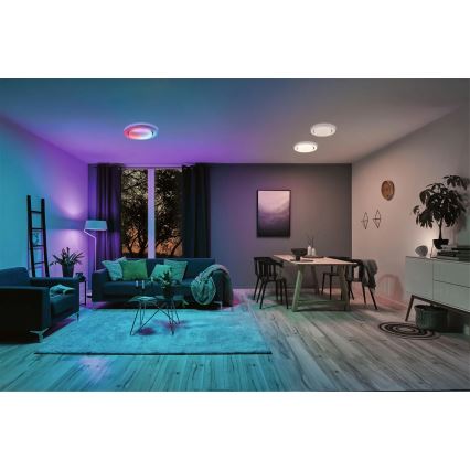 Paulmann 70546 - LED RGBW/22W Aptumšojams griestu gaismeklis RAINBOW 230V 3000-6500K + tālvadības pults