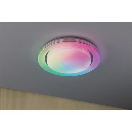 Paulmann 70546 - LED RGBW/22W Aptumšojams griestu gaismeklis RAINBOW 230V 3000-6500K + tālvadības pults