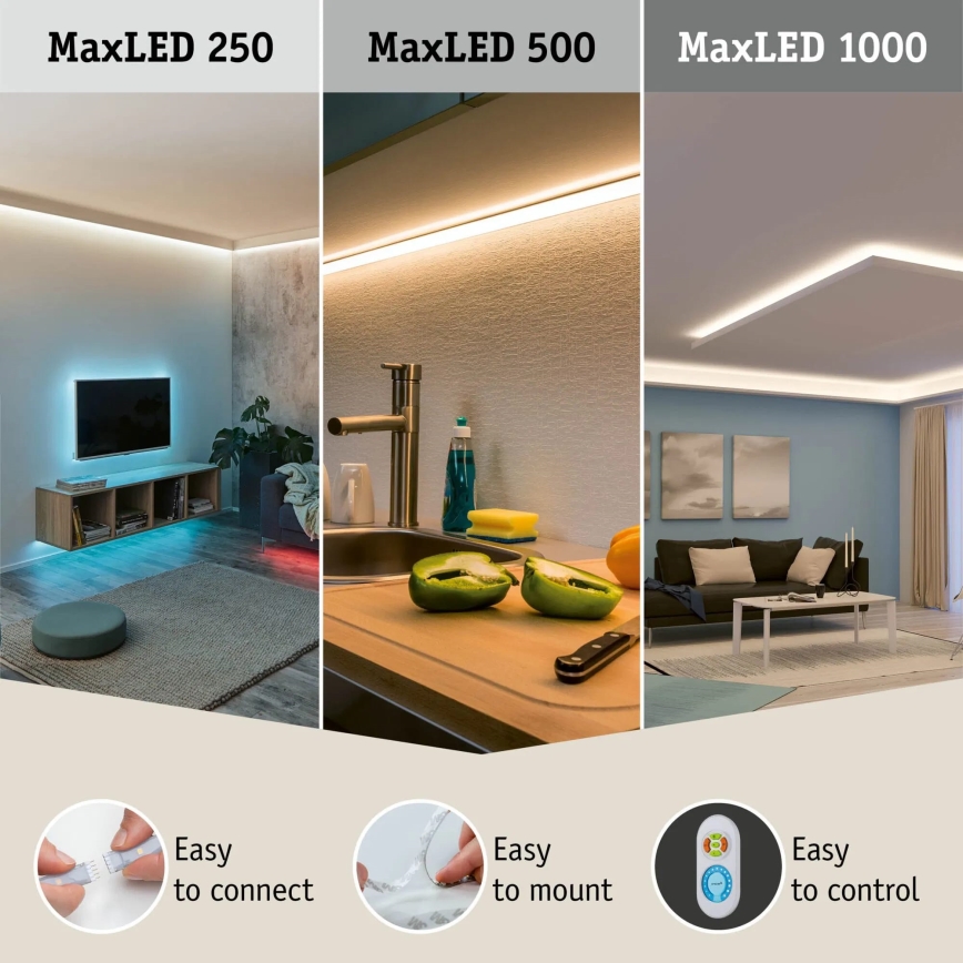 Paulmann 70627 - LED RGB/18W IP44 Aptumšojama vannas istabas josla MAXLED 1,5 m 230V + tālvadības pults