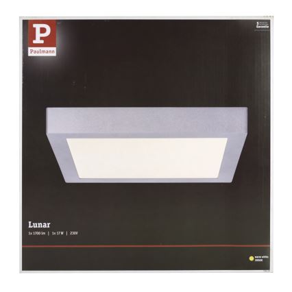 Paulmann 70650 - LED/17W Griestu lampa LUNAR 230V 30x30 cm matēts hroms