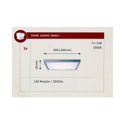 Paulmann 70652 - LED/30W Griestu gaismeklis LUNAR 230V