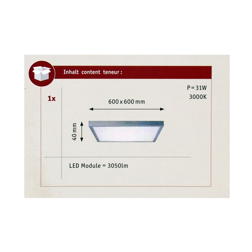 Paulmann 70652 - LED/30W Griestu gaismeklis LUNAR 230V