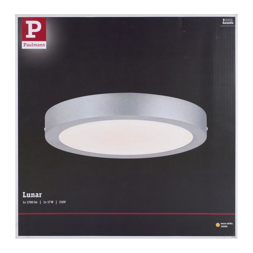Paulmann 70655 - LED/17W Griestu lampa LUNAR 230V d. 30 cm matēts hroms