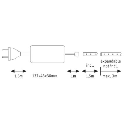 Paulmann 70671 - LED/18W IP44 Aptumšojama vannas istabas josla MAXLED 1,5 m 6500K 230V