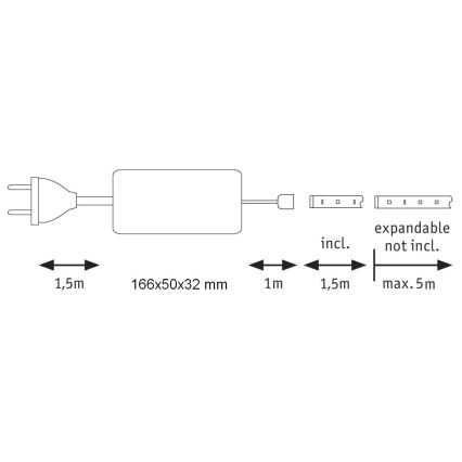 Paulmann 70672 - LED/18W IP44 Aptumšojama vannas istabas josla MAXLED 1,5 m 2700K 230V