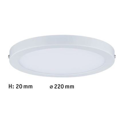 Paulmann 70868 - LED/18,5W Aptumšojams panelis ATRIA 230V 2700K d. 22 cm balta