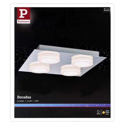 Paulmann 70875 - 4xLED/5W IP23 Vannas istabas griestu gaismeklis DORADUS 230V