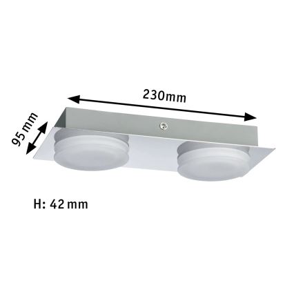 Paulmann 70883 - 2xLED/4,7W IP23 Vannas istabas sienas gaismeklis DORADUS 230V