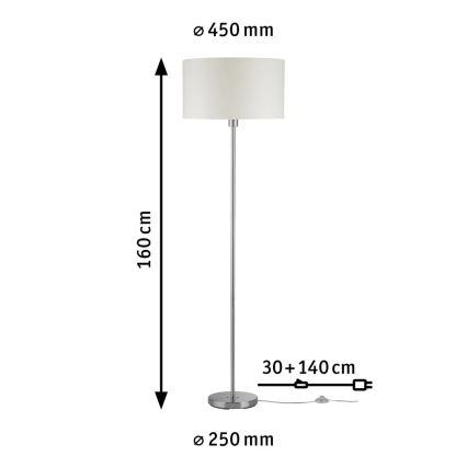 Paulmann 70922 - 1xE27/60W Grīdas stāvlampa TESSA 230V