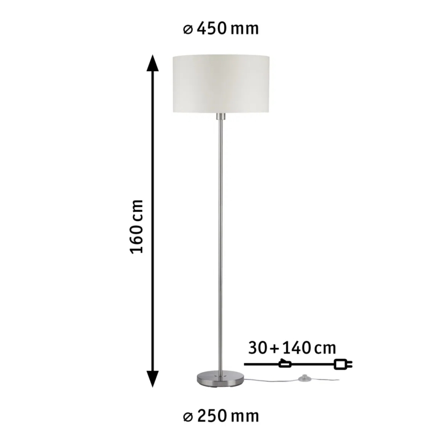 Paulmann 70922 - 1xE27/60W Grīdas stāvlampa TESSA 230V