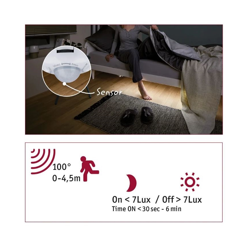 Paulmann 70955 - LED/3W Josla ar sensoru 1m YOURLED 230V