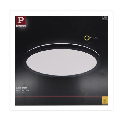 Paulmann 70998 - LED/16W Virsapmetuma lampa ATRIA 230V 3000K d. 29,3 cm melna