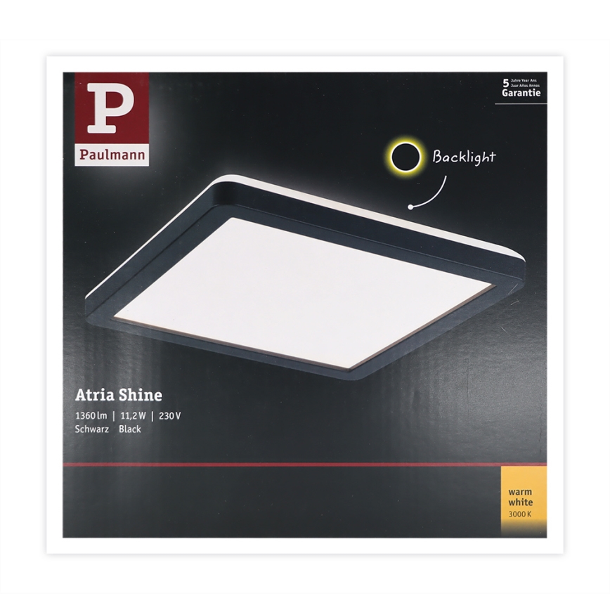 Paulmann 71000 - LED/11,2W Griestu lampa ATRIA 230V melna