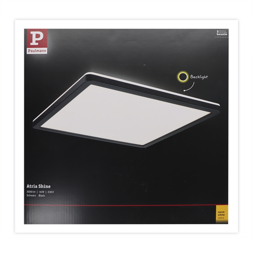 Paulmann 71001 - LED/16W Griestu lampa ATRIA 230V melna