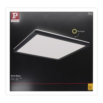 Paulmann 71001 - LED/16W Griestu lampa ATRIA 230V melna