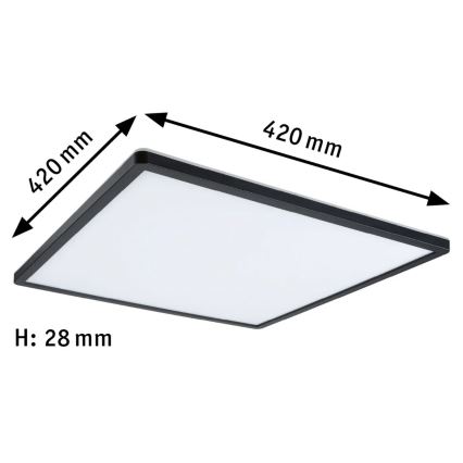 Paulmann 71002 - LED/22W Aptumšojams panelis ATRIA 230V 3000K 42x42 cm melns