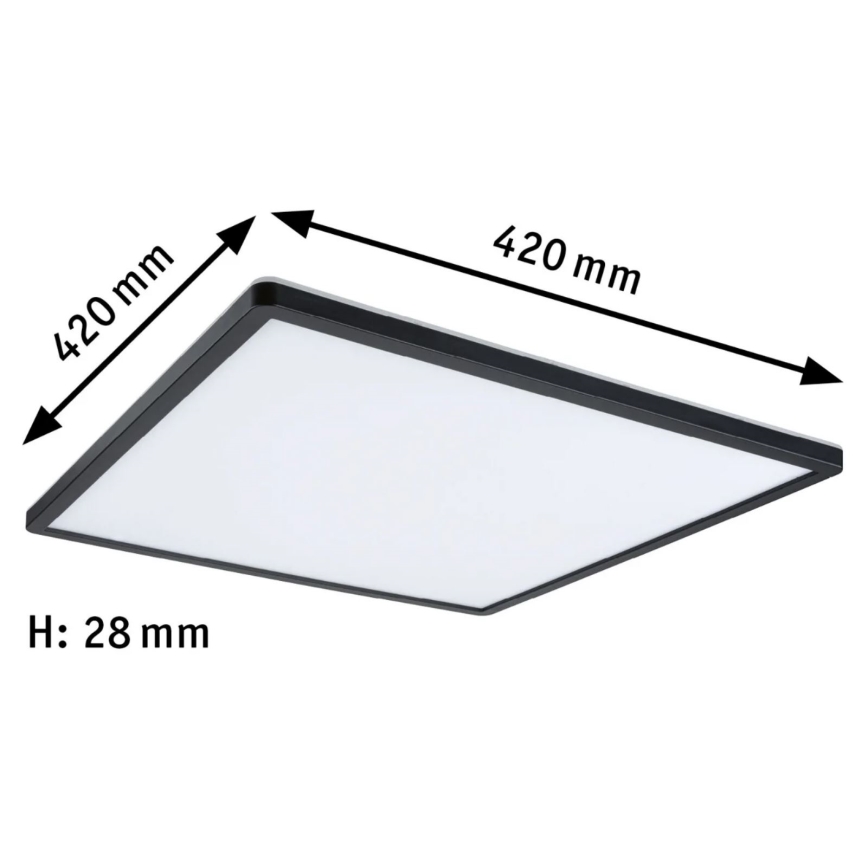 Paulmann 71002 - LED/22W Aptumšojams panelis ATRIA 230V 3000K 42x42 cm melns