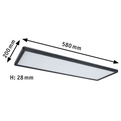 Paulmann 71003 - LED/22W Aptumšojams panelis ATRIA 230V 3000K 20x58 cm melna