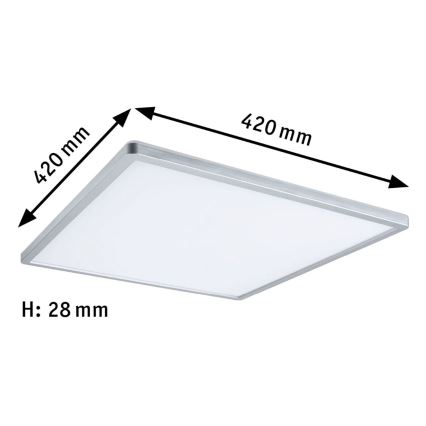 Paulmann 71009 - LED/22W Aptumšojams panelis ATRIA 230V 4000K 42x42 cm matēts hroms