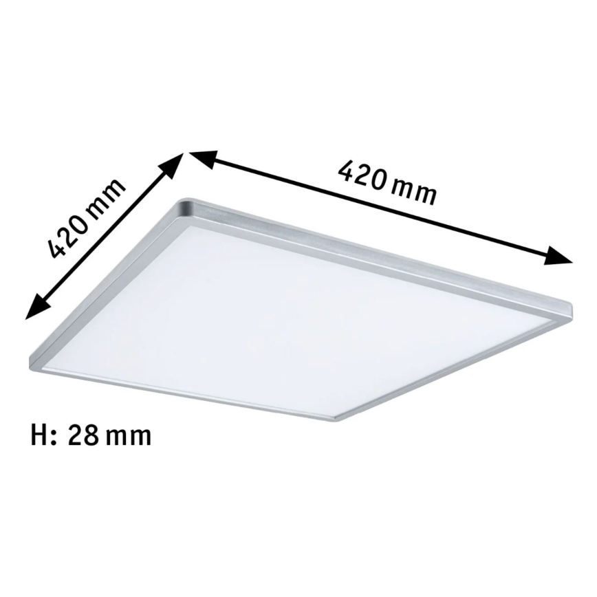 Paulmann 71009 - LED/22W Aptumšojams panelis ATRIA 230V 4000K 42x42 cm matēts hroms