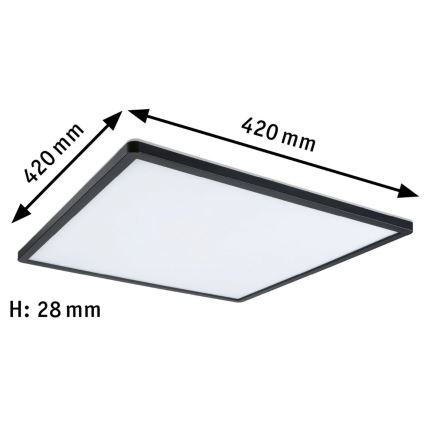 Paulmann 71016 - LED/22W Aptumšojams panelis ATRIA 230V 4000K 42x42 cm melna