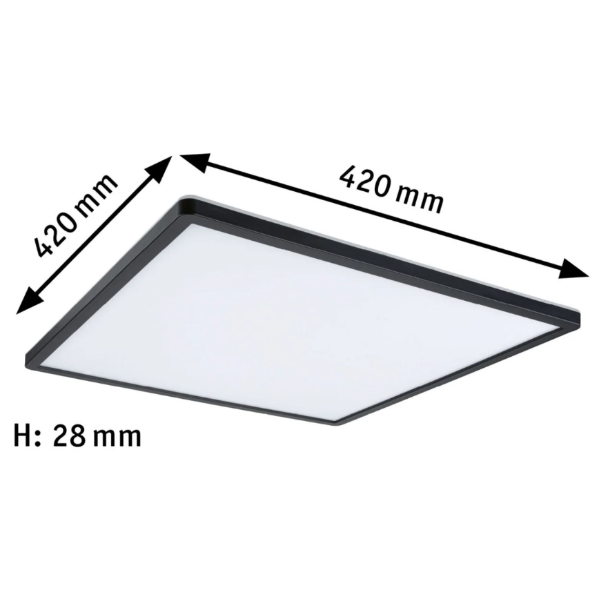 Paulmann 71016 - LED/22W Aptumšojams panelis ATRIA 230V 4000K 42x42 cm melna