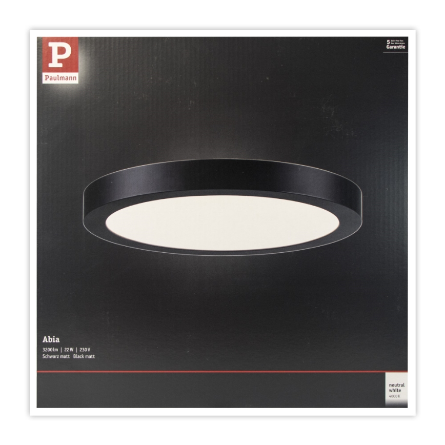 Paulmann 71025 - LED/22W Griestu lampa ABIA 230V melna