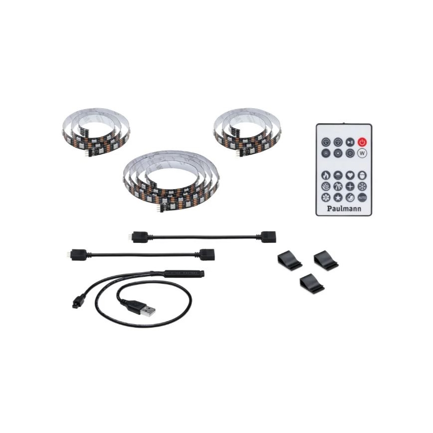 Paulmann 78880 - LED/3,5W RGB Aptumšojama josla televizoram 2m ZOLL 5V + tālvadības pults
