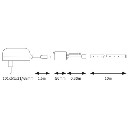 Paulmann 78979 - LED RGB/26W Aptumšojama josla SIMPLED 7,5m 230V + TP