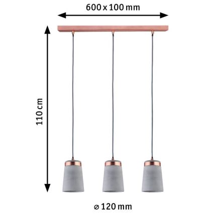 Paulmann 79626 - 3xE27/20W Lustra ar auklu NEORDIC STIG 230V