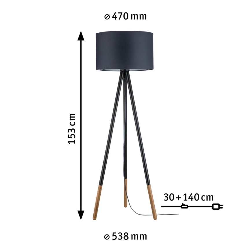 Paulmann 79633 - 1xE27/20W Grīdas stāvlampa RURIK 230V