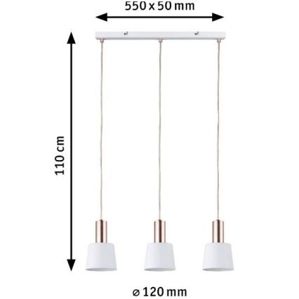 Paulmann 79657 - 3xE14/20W Lustra ar auklu NEORDIC HALDAR 230V