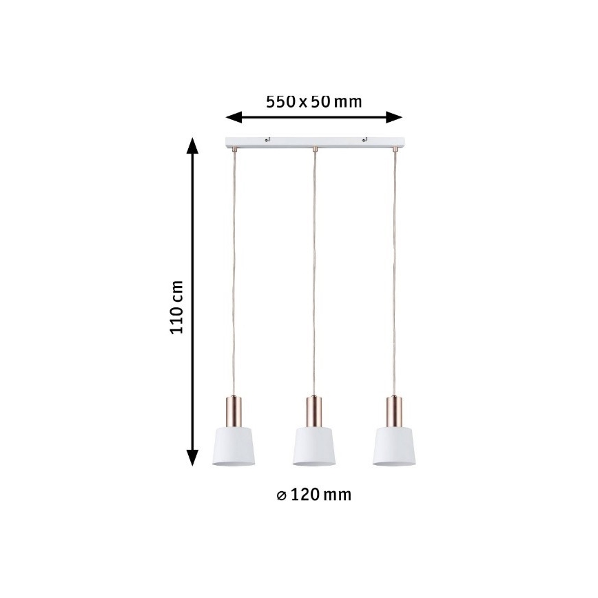 Paulmann 79657 - 3xE14/20W Lustra ar auklu NEORDIC HALDAR 230V